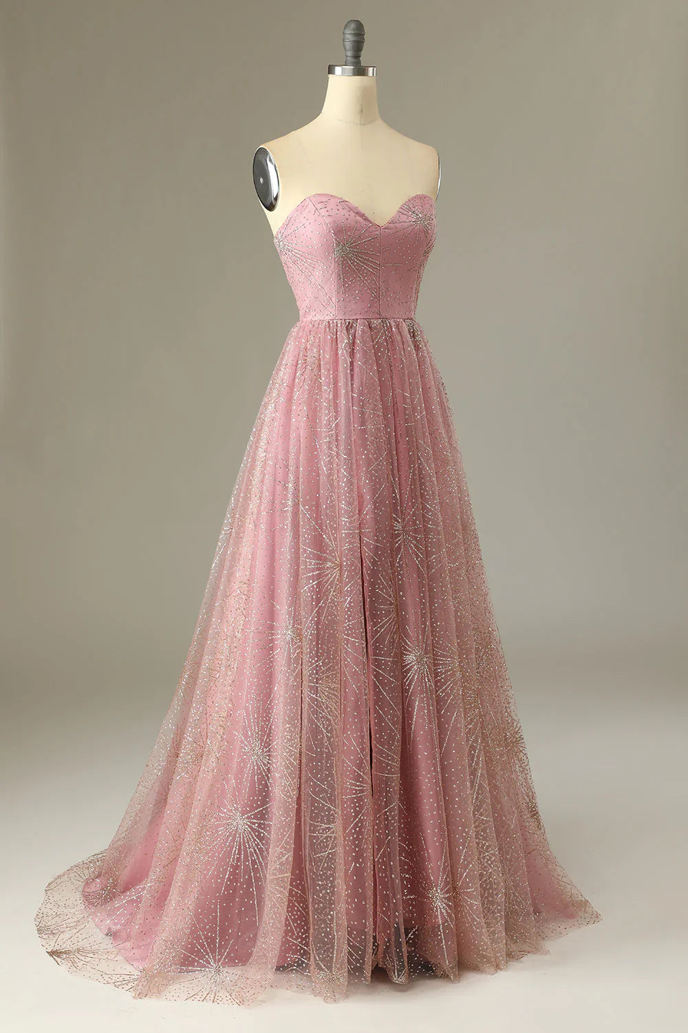 A Line Sweethear Prom Dress With Criss Cross Back