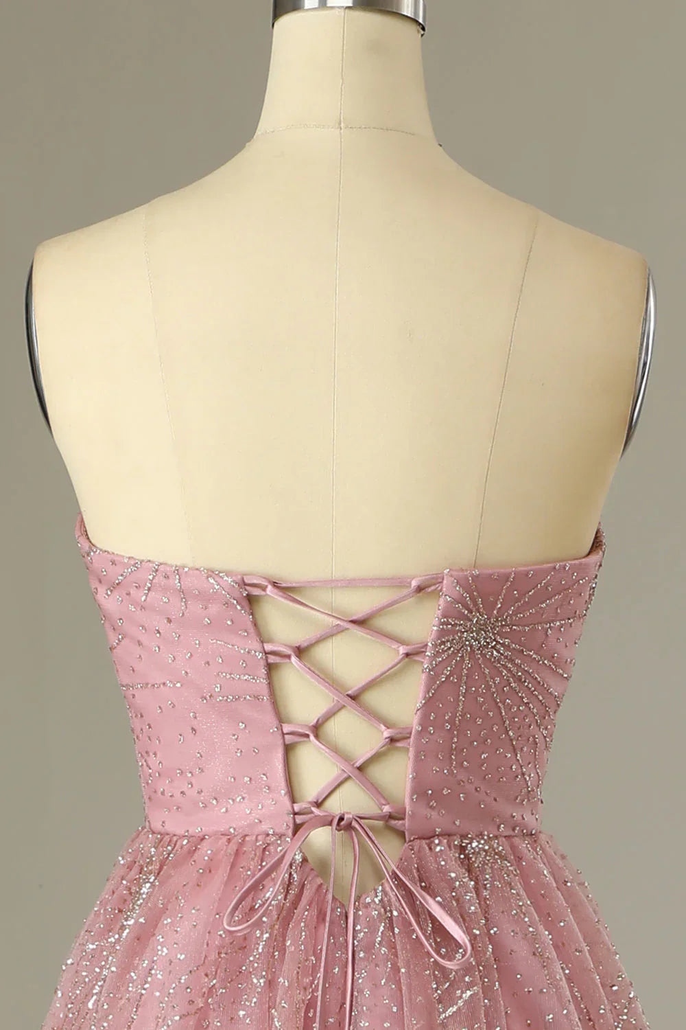 A Line Sweethear Prom Dress With Criss Cross Back