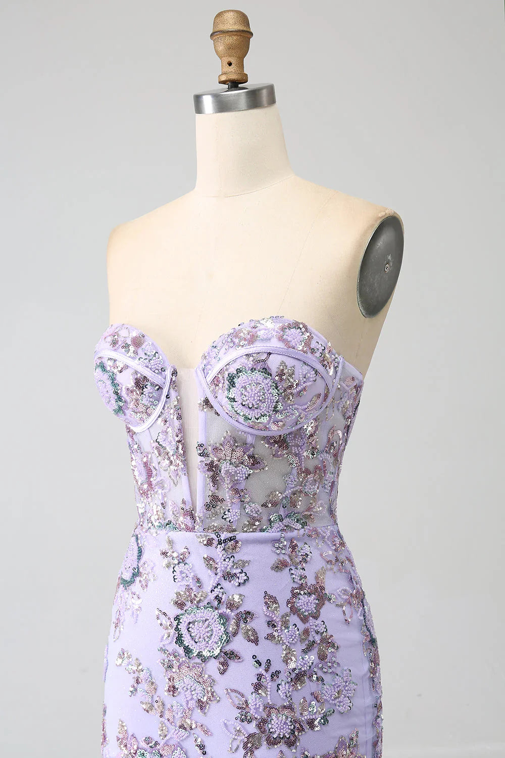 Mermaid Strapless Corset Prom Dress With Beading