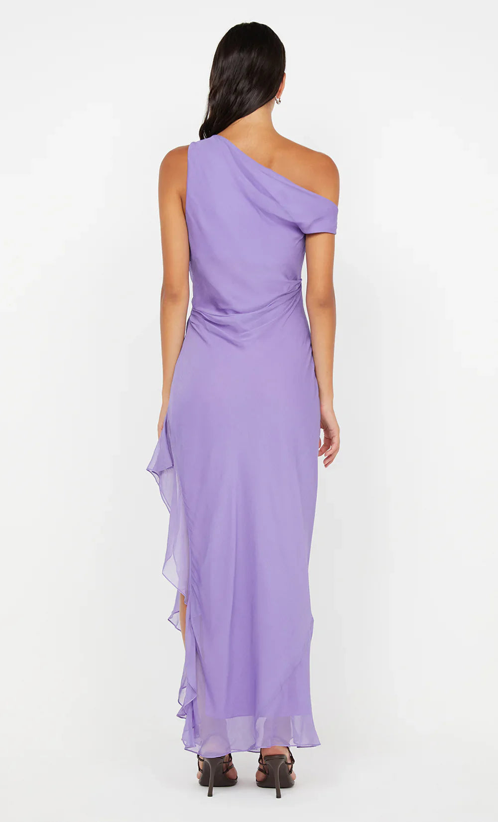 Xuewuba Dress Asymmetrical Neck Sleeveless Evening Dress Grape Prom Dress Sheath Asymmetrical Hem Maxi Dress