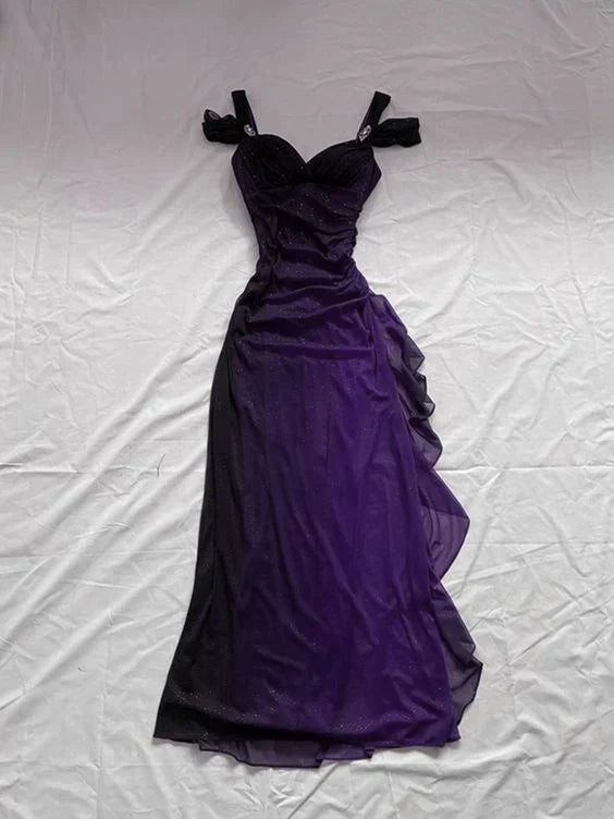 Xuewuba Dress Beautiful A line Straps Ombre Red Long Chiffon Prom Dress