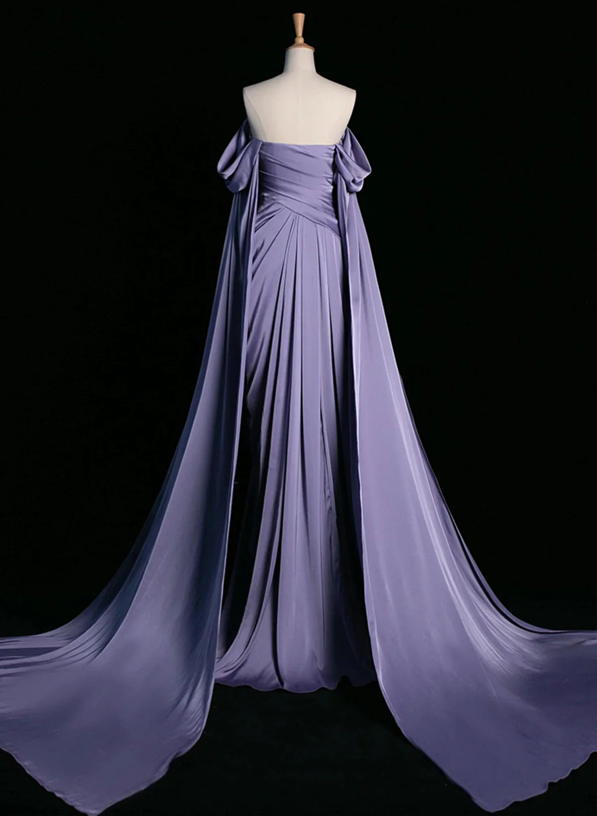 Xuewuba Dress Elegant Purple Satin Prom Dress Draped Bodice Formal Evening Dress Prom Dress Formal Wear Dresses