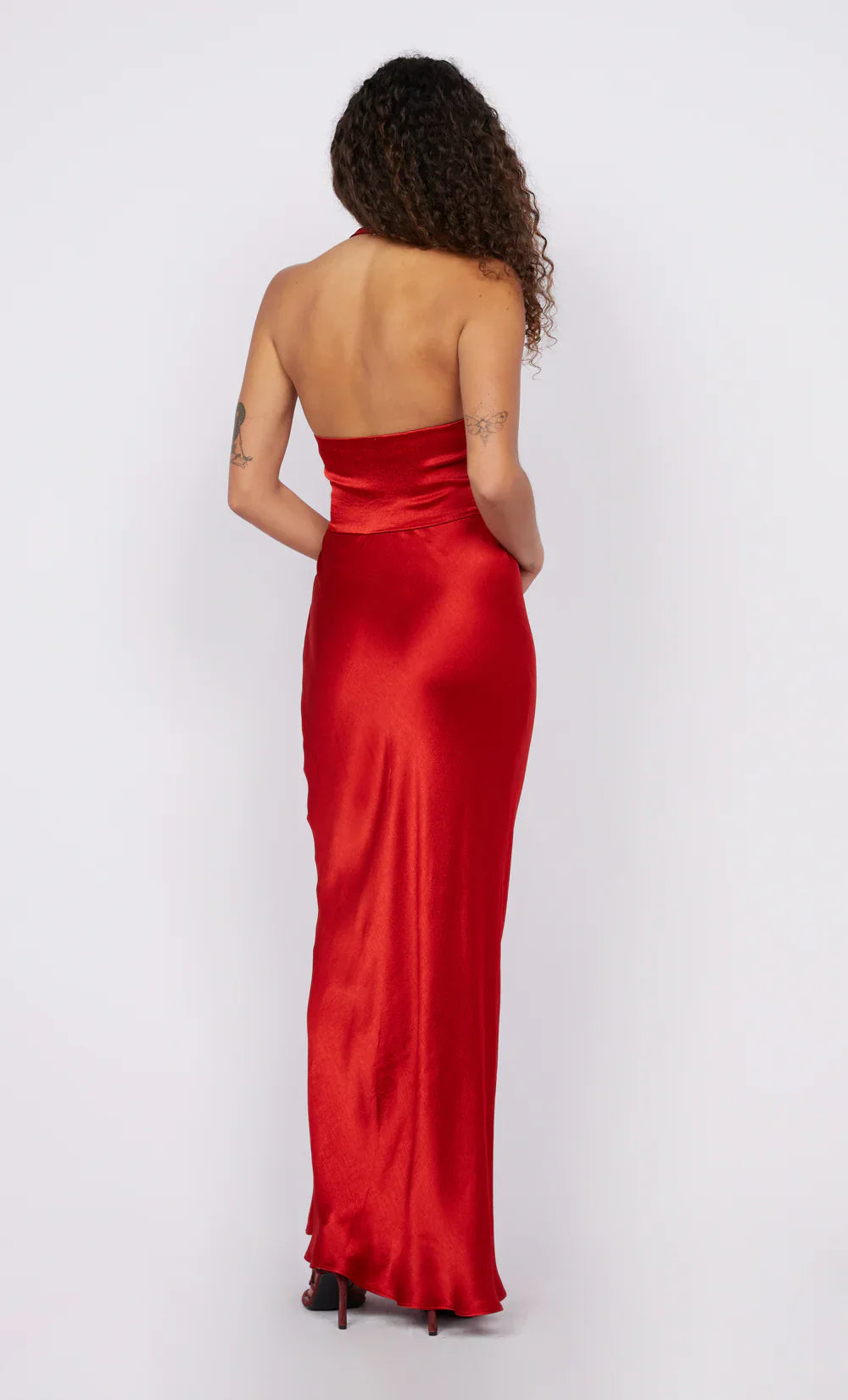 Xuewuba Dress Simple Deep V Neck Sleeveless Evening Dress Red Floor Length Prom Dress Twist Dress