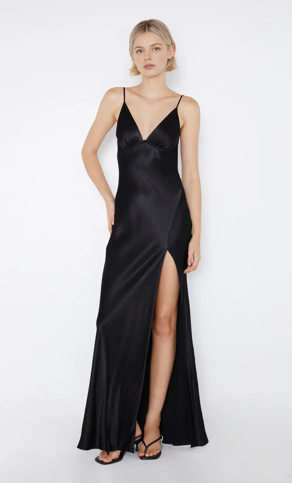 Xuewuba Dress Spaghetti Straps Sleeveless Evening Dress Black Prom Dress Sheath Open Back Maxi Dress
