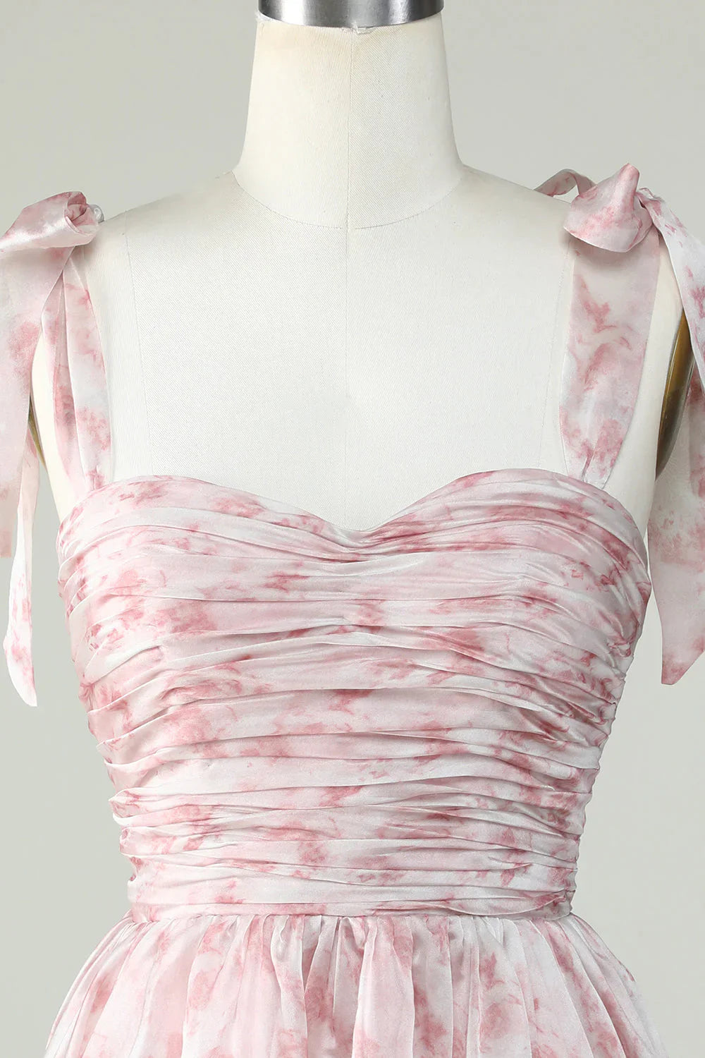 A Line Printed Cute Homecoming Dress With Ruffles