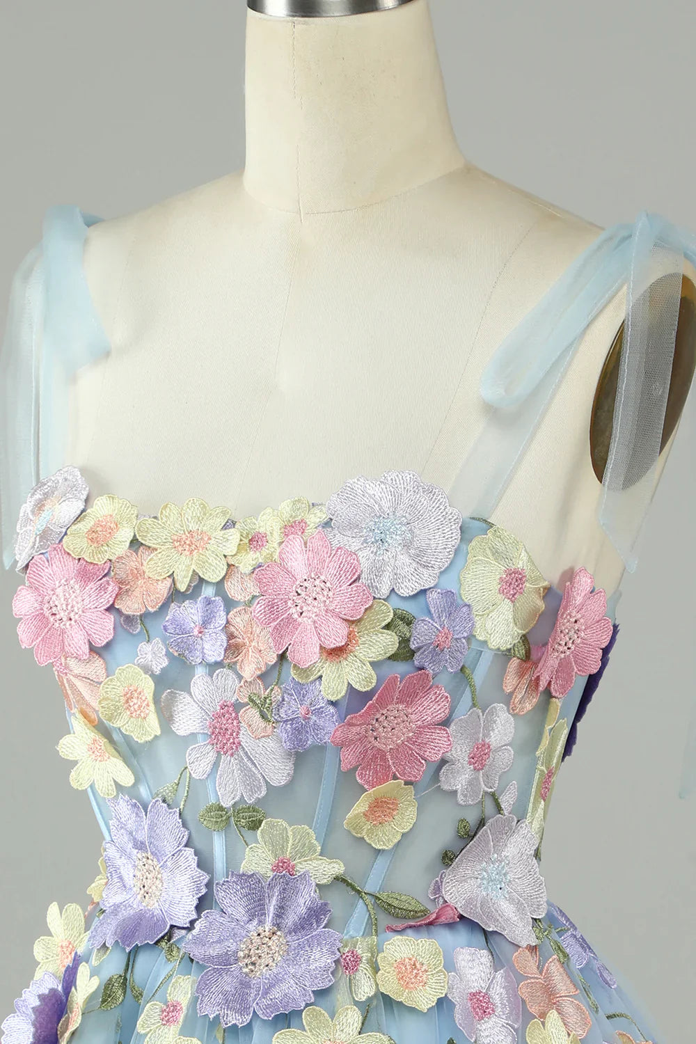 A-Line Corset Homecoming Dress With 3D Flowers