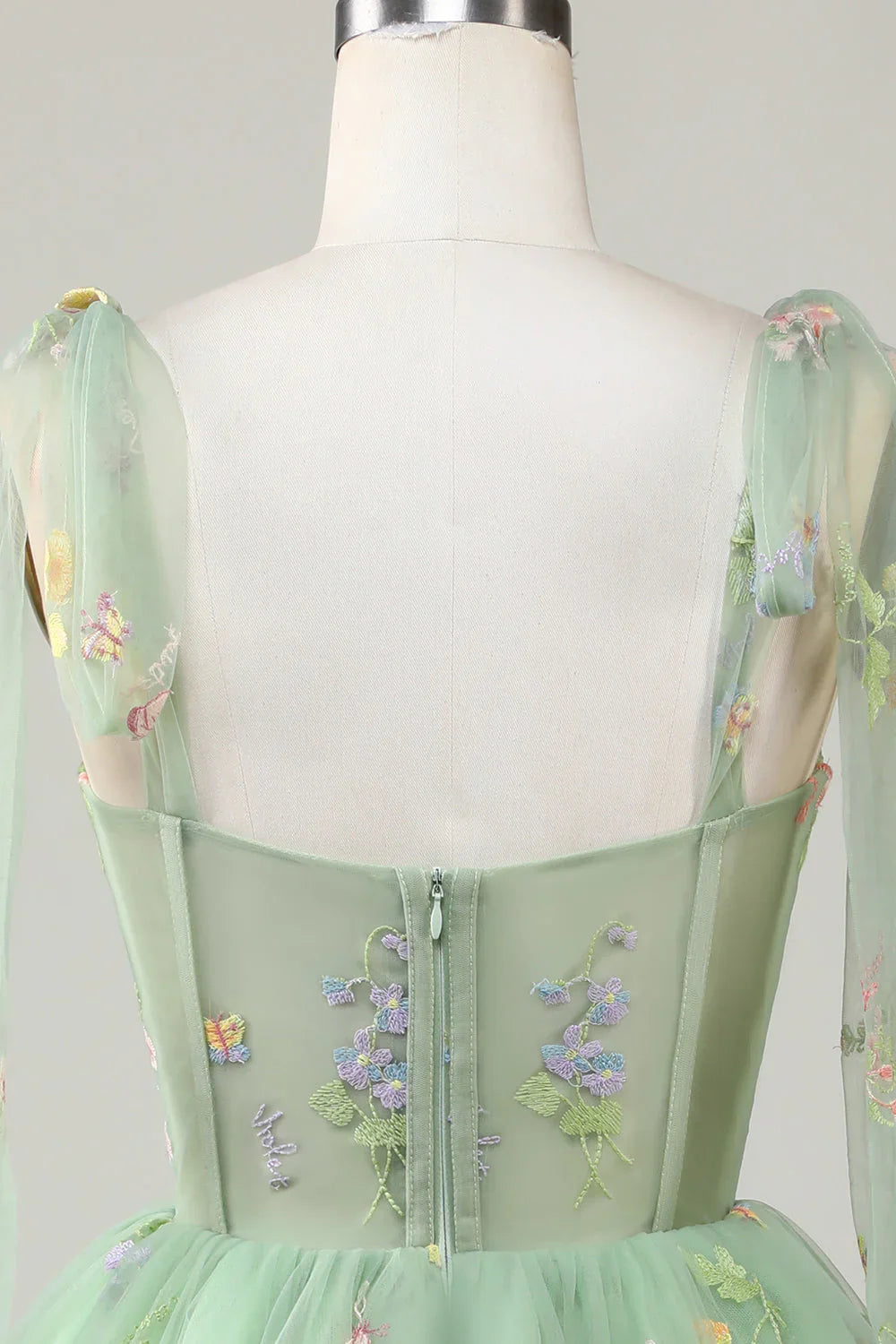 A-Line Corset Homecoming Dress With Embroidered