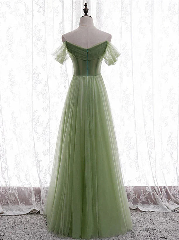 Light Green Beaded Sweetheart Long Party Prom Dress