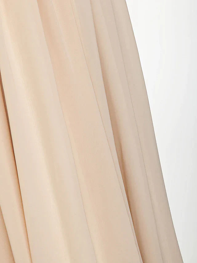 A-Line Bridesmaid Dress V Neck Sleeveless Beautiful Back Floor Length Chiffon