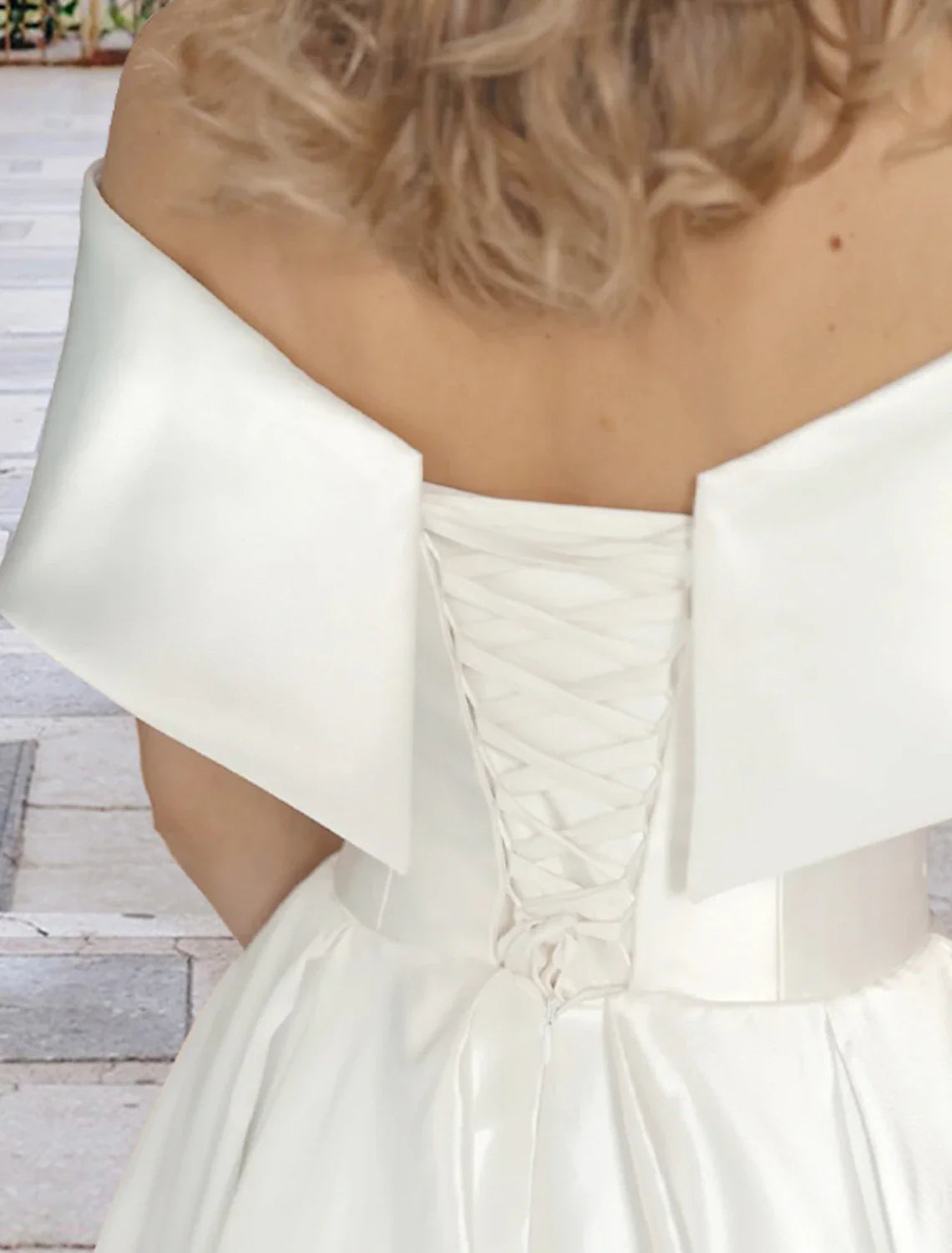 Reception Wedding Dresses Simple Wedding Dresses Ball Gown Off Shoulder Cap Sleeve Tea Length Lace Bridal Gowns