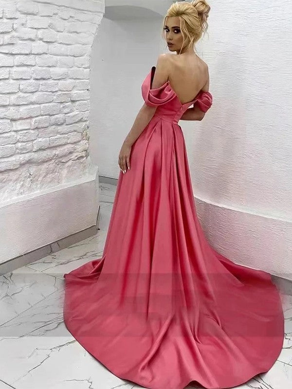 Off-the-Shoulder Sleeveless Sweep/Brush Train Dresses