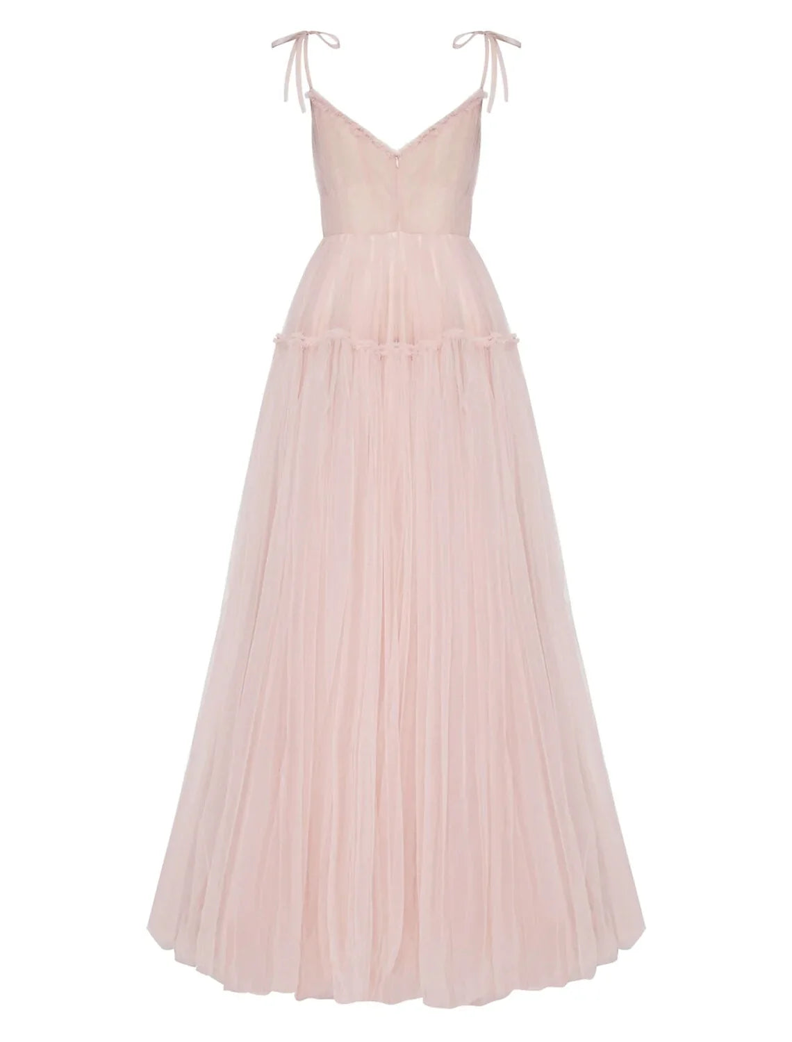 A-Line Prom Dresses Elegant Dress Wedding Guest Floor Length Sleeveless Spaghetti Strap Tulle with Pleats Ruffles