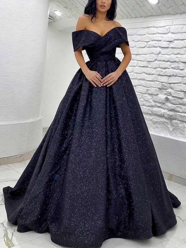 Off-the-Shoulder Sleeveless Sweep/Brush Train Dresses
