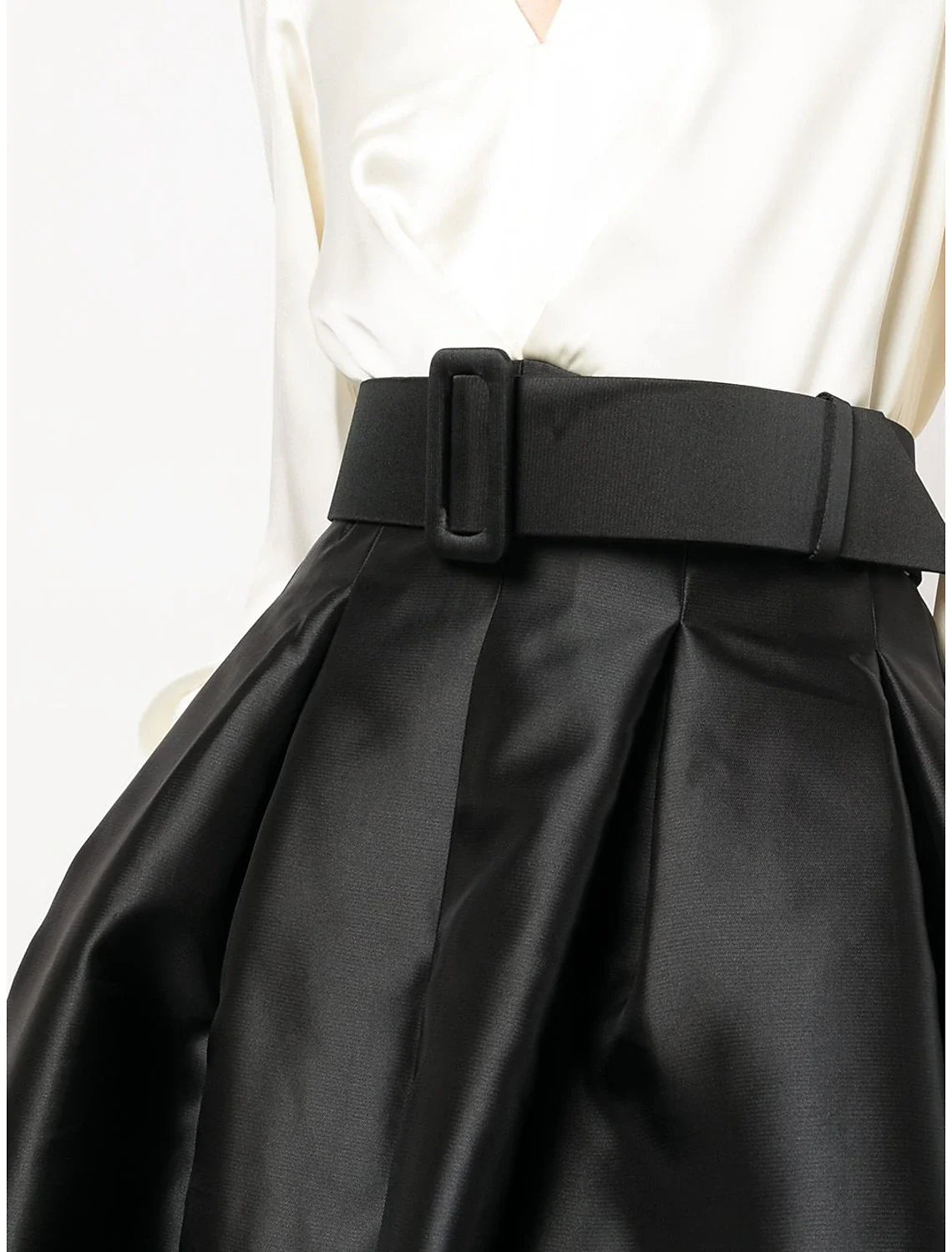 A-Line Evening Gown Party Dress Elegant Dress Formal Wedding Guest Floor Length Short Sleeve V Neck Belt / Sash Satin