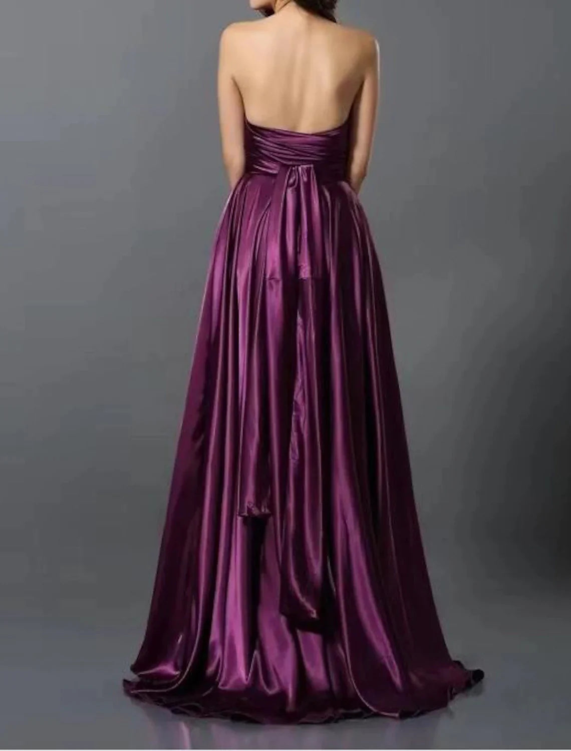 A-Line Wedding Guest Dresses Convertible Infinity Dress Party Wear Court Train Sleeveless One Shoulder Convertible Cotton Backless with Glitter Pleats Ruched