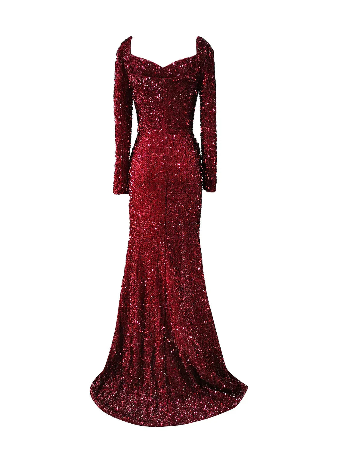 Mermaid / Trumpet Evening Gown Sparkle Dress Wedding Guest Formal Evening Sweep / Brush Train Long Sleeve Scoop Neck Sequined with Sequin Slit